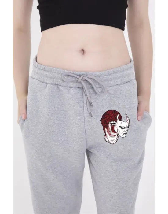 Omarı Rahat Kesim Gri Eşofman Pantolon