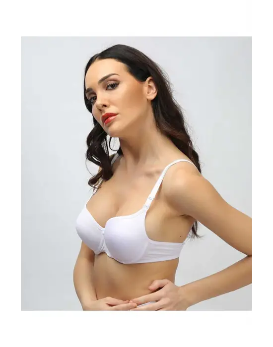 Omarı Silikonlu Desteksiz Telli Düz Boş Sütyen Gri