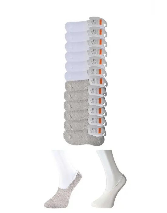 Omarı Gri ve Beyaz Erkek Babet Çorap Seti