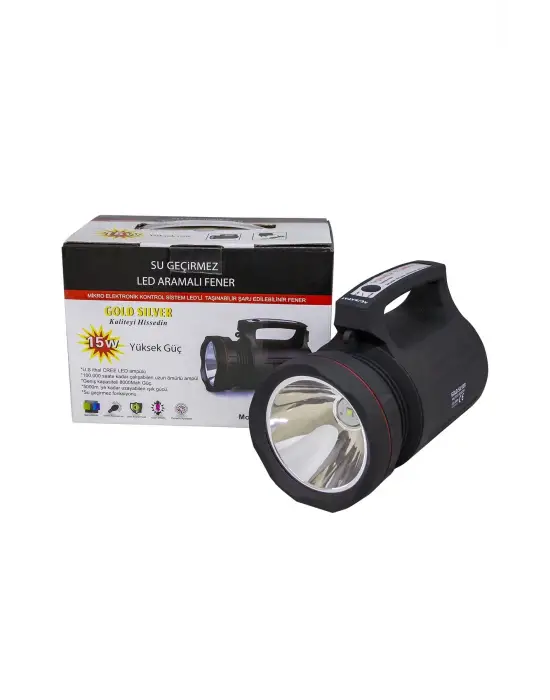 Gs-8006 Parlak Ledli Taşınabilir Şarj Edilebilir El Feneri 15w