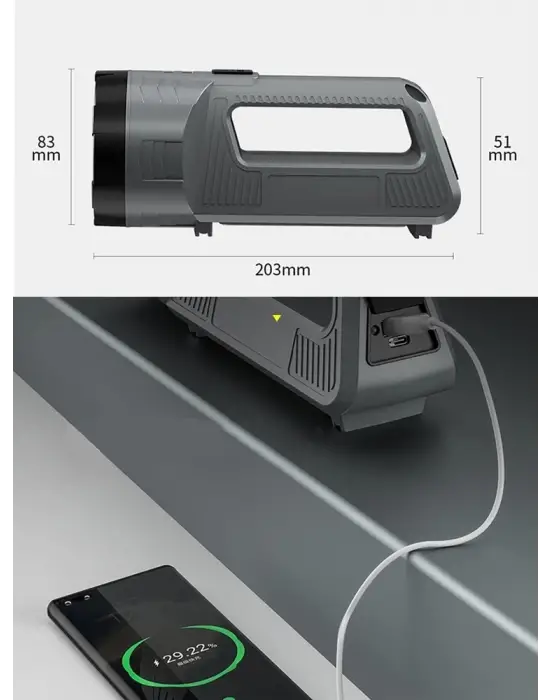 Güçlü Şarjlı Fener Masa Lambası  Wt-603