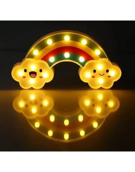 Gülen Bulutlu Gökkuşağı Led Gece Lambası