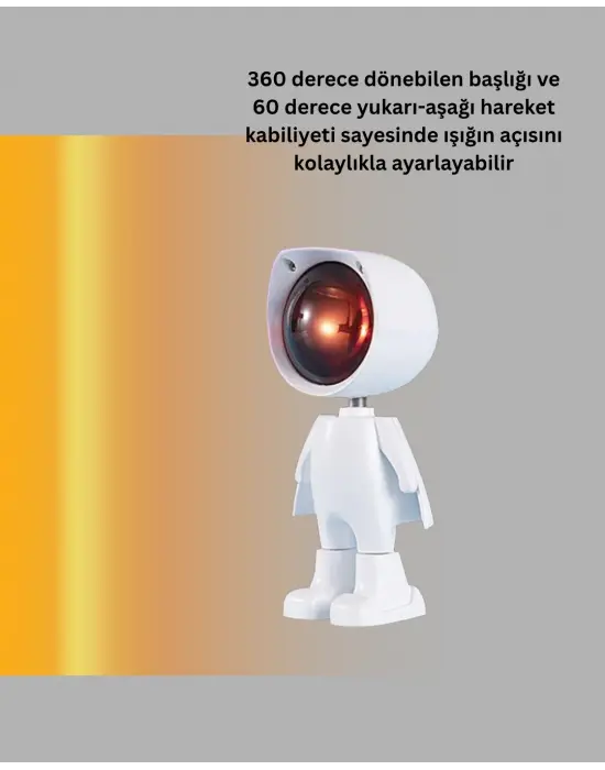 Gün Batımı Efekti Sunan Astronot Led Masa Lambası