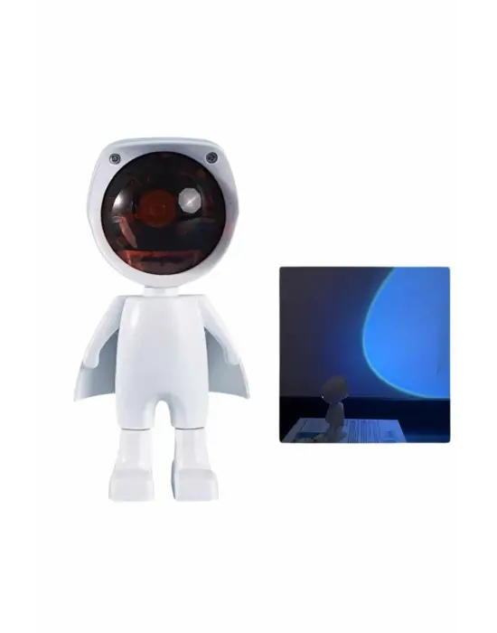 Gün Batımı Lambası Işık Arka Plan Projektör Sevimli Astronot Enerji Tasarruflu