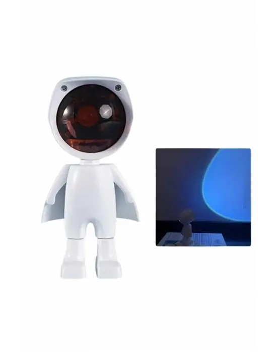 Gün Batımı Lambası Işık Arka Plan Projektör Sevimli Astronot Enerji Tasarruflu