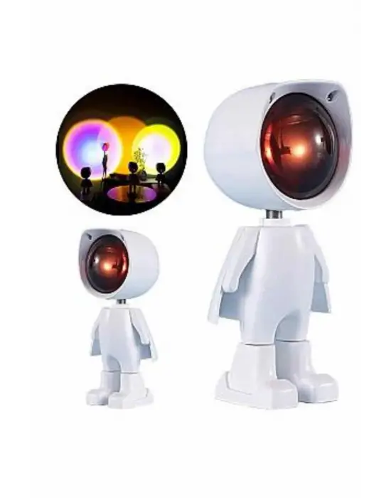 Gün Batımı Projektör Lamba Astronot Görünümlü Dekoratif Masa Lambası