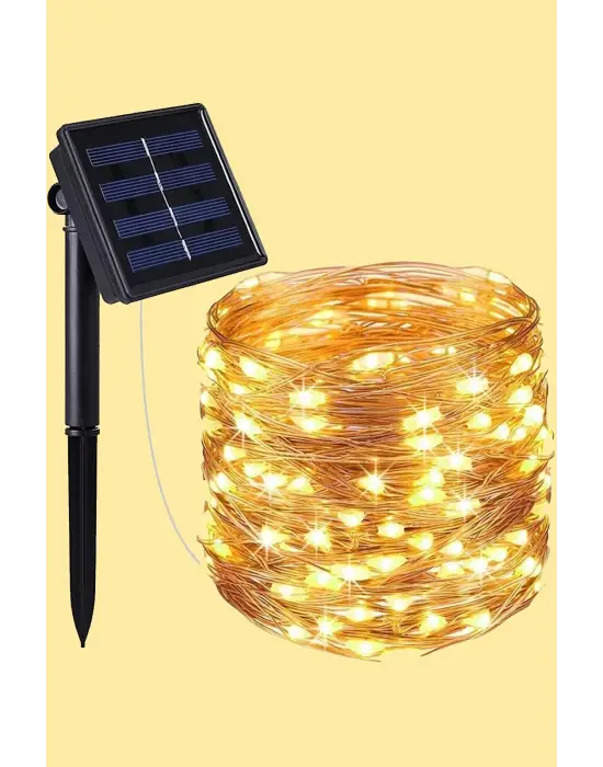 Güneş Enerjili 200 Led Dış Mekan Aydınlatma Şeridi