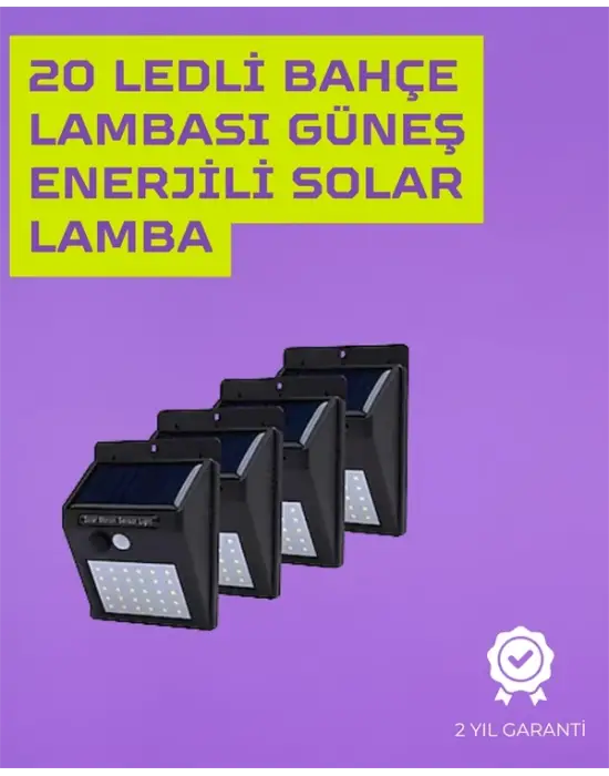 Güneş Enerjili Akıllı Duvar Lambası | Pır Sensörlü, Otomatik Aydınlatma, Dış Mekan İçin
