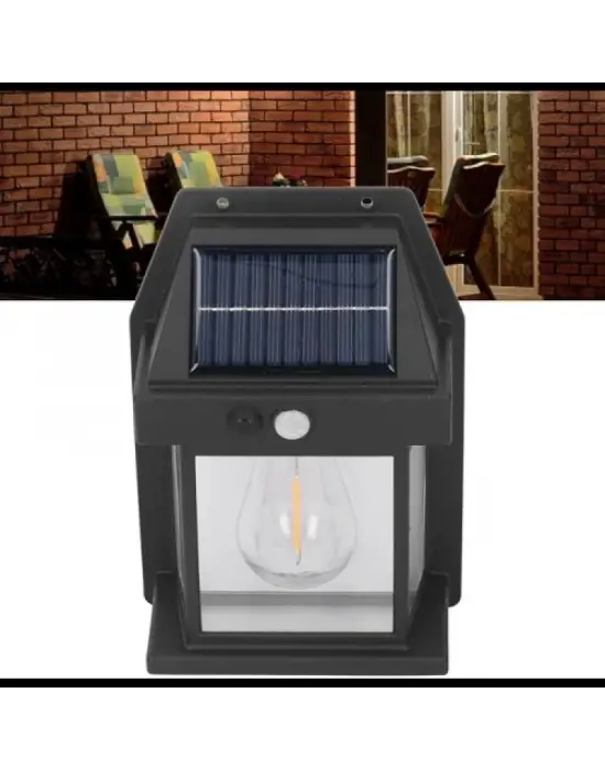 Güneş Enerjili Bahçe Aydınlatması Aplik Dekor Solar Ve Sensörlü Bahçe Balkon Ve Garaj Lambası