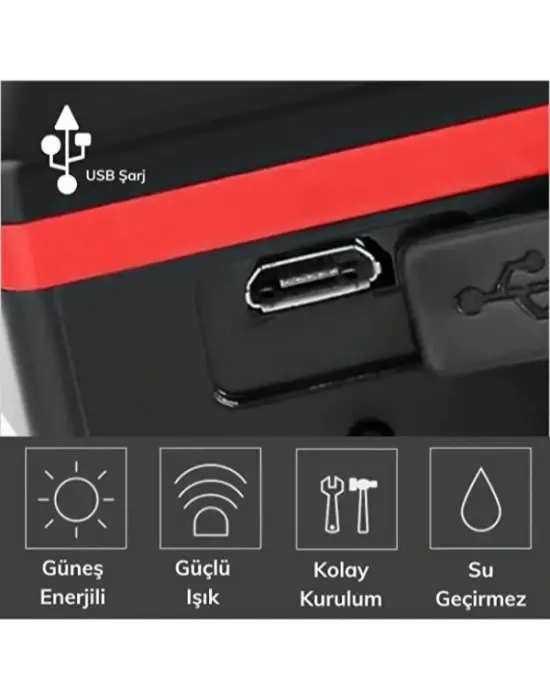 Güneş Enerjili Bisiklet Işıklı Korna