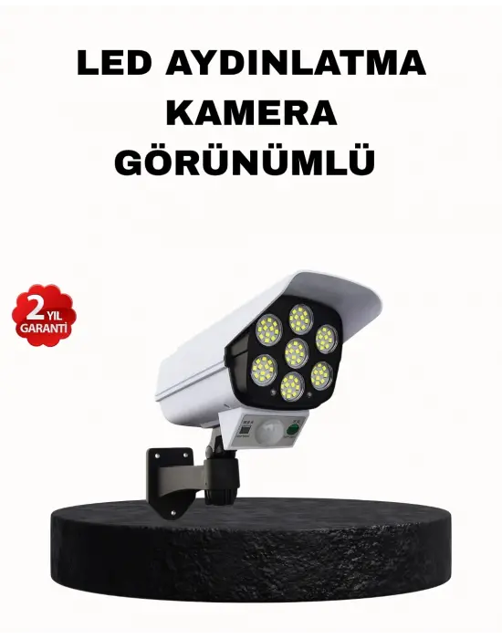 Güneş Enerjili Güvenlik Işığı Dış Mekan 5 Eksen Ayarlı Ve Pır Hareket Sensörlü