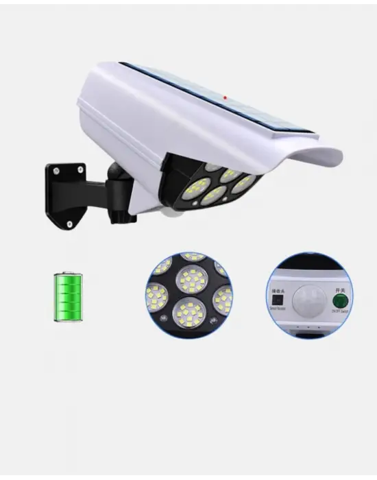 Güneş Enerjili Güvenlik Işığı Dış Mekan 5 Eksen Ayarlı Ve Pır Hareket Sensörlü