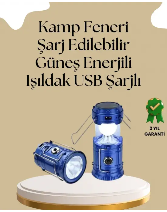 Güneş Enerjili Katlanabilir Kamp Feneri – Usb Şarjlı, Hafif Ve Çok Fonksiyonlu