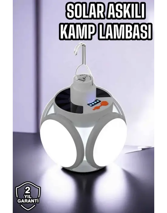 Güneş Enerjili Solar Aydınlatma Kamp Çadır Lambası Şarjlı Ampül Led Şarjlı El Feneri Işıldak