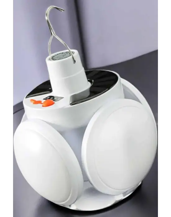 Güneş Enerjili Solar Aydınlatma Kamp Çadır Lambası Şarjlı Ampül Led Şarjlı El Feneri Işıldak