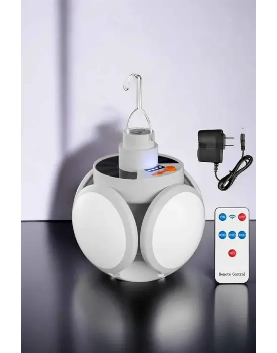 Güneş Enerjili Solar Aydınlatma Kamp Çadır Lambası Şarjlı Ampül Led Şarjlı El Feneri Işıldak