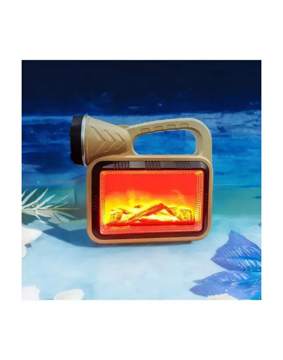 Güneş Enerjili Şömineli Çok Fonksiyonlu Çift Işık Kaynağı Usb Şarjlı Solar El Feneri