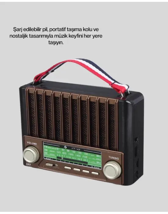 Güneş Enerjili Taşınabilir Radyo Ve Bluetooth Hoparlör Çok Fonksiyonlu