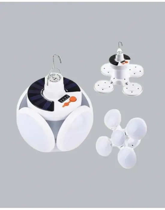 Güneş Enerjili Ve Usb Şarjlı Led Kamp Lambası – 5 Farklı Işık Modlu, Askılı Tasarım