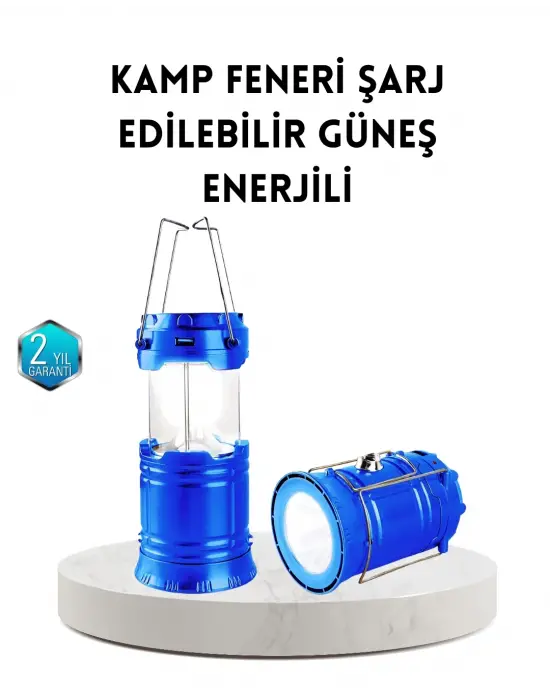 Güneş Enerjisiyle Çalışan Kamp Feneri Hafif Portatif Uzun Ömürlü