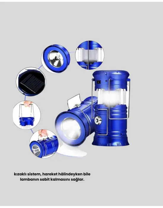 Güneş Enerjisiyle Çalışan Kamp Feneri Hafif Portatif Uzun Ömürlü