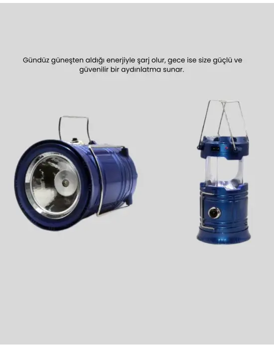 Güneş Enerjisiyle Çalışan Kamp Feneri Hafif Portatif Uzun Ömürlü