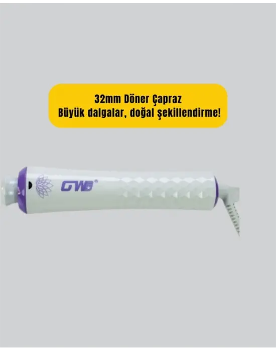 Gw Saç Kıvırma Makinesi – 360° Döner Başlık, Negatif İyon Teknolojisiyle