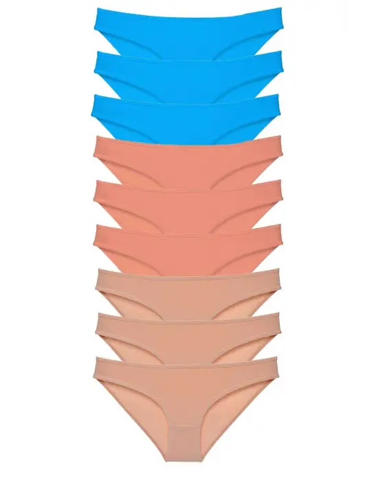 Omarı Likralı Kadın Slip Külot Seti Pudra Ten Mavi Özellikleri