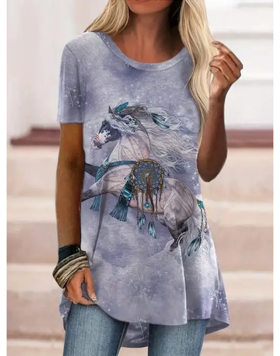 Omarı Şık Bisiklet Yaka Salaş Bluz