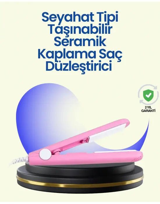 Hafif Ve Taşınabilir Seramik Kısa Saç Maşası – Seyahate Uygun Ergonomik Ve Güvenli Tasarım