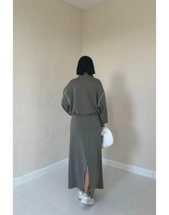 Omarı Rahatlığın Şıklıkla Buluştuğu Haki Biyeli Takım