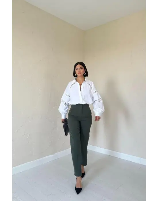 Omarı Haki Dar Paça Pantolon