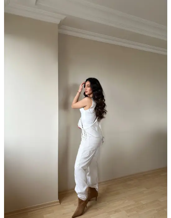 Omarı Zarif Tasarım Beyaz Bodysuit