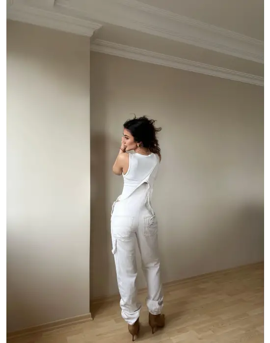 Omarı Zarif Tasarım Beyaz Bodysuit