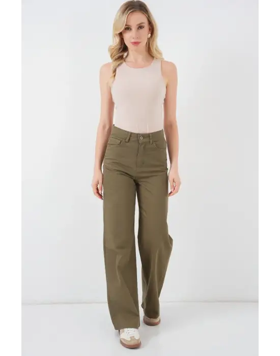 Halter Yaka Çıtçıtlı Body 972 - Bej