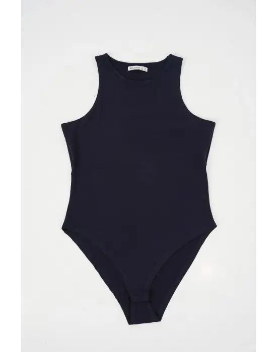 Halter Yaka Çıtçıtlı Body 972 - Lacivert