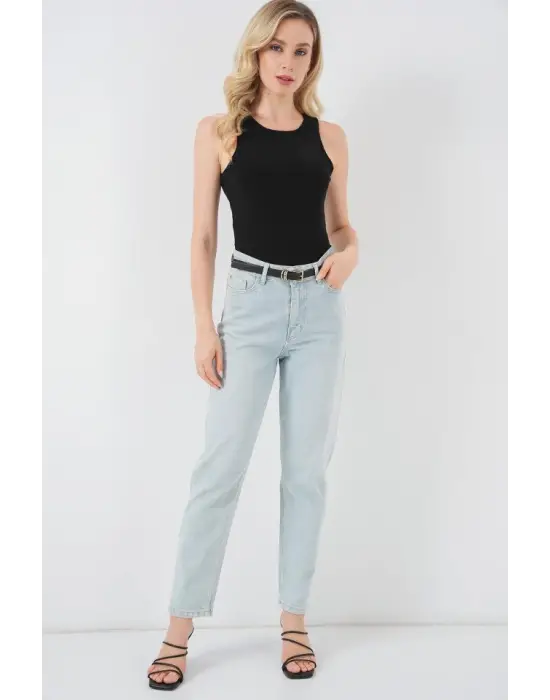 Halter Yaka Çıtçıtlı Body 972 - Siyah