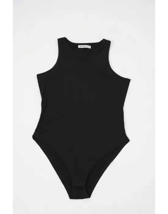 Halter Yaka Çıtçıtlı Body 972 - Siyah
