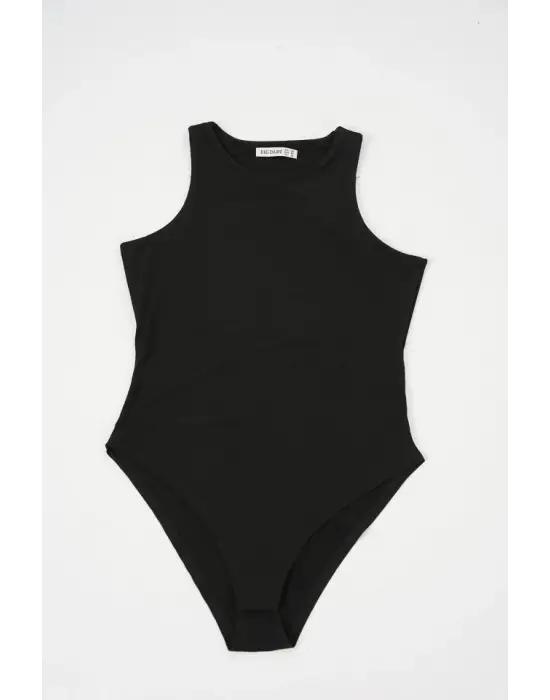 Halter Yaka Çıtçıtlı Body 972 - Siyah