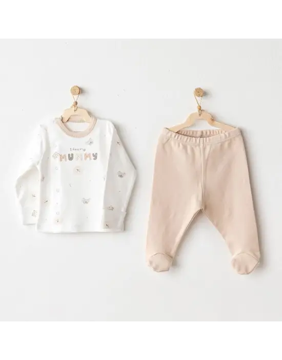 Happy Animals 2li Zıbın Set Beige