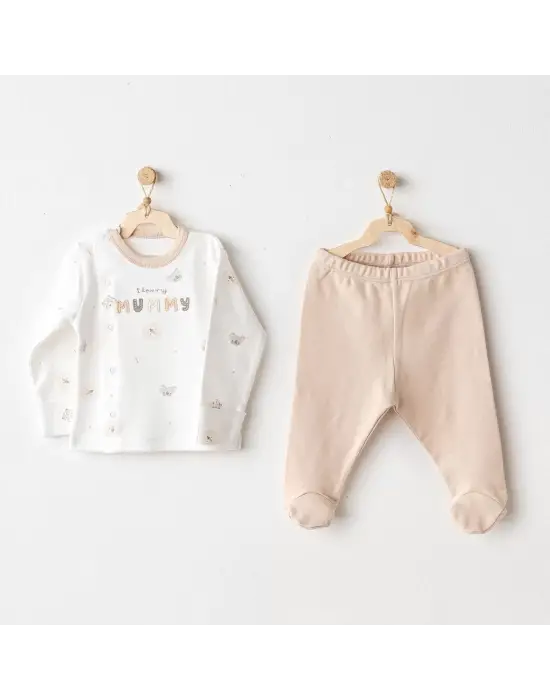 Happy Animals 2li Zıbın Set Beige