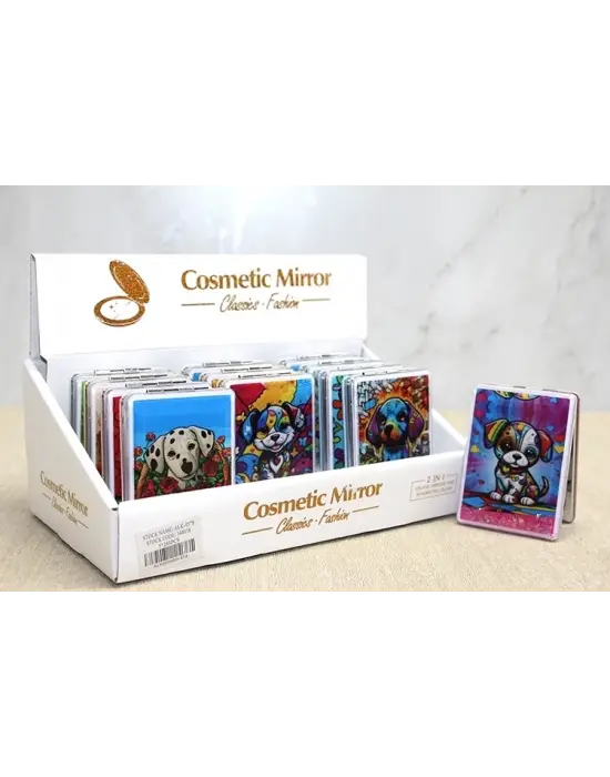 Hareketli Sulu Detaylı Köpek Figürlü El Aynası Alk4578