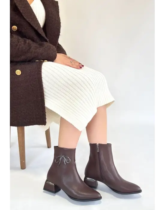 Harly Kahverengi Cilt Topuklu Bot