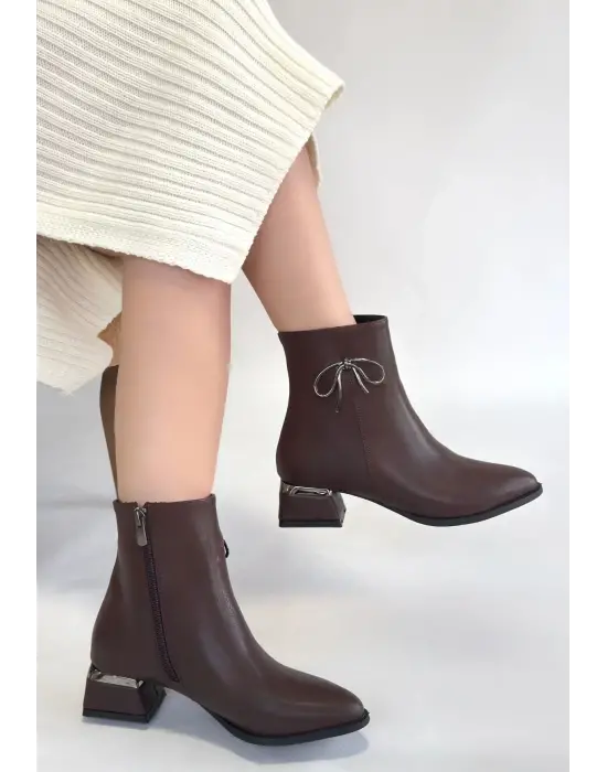 Harly Kahverengi Cilt Topuklu Bot