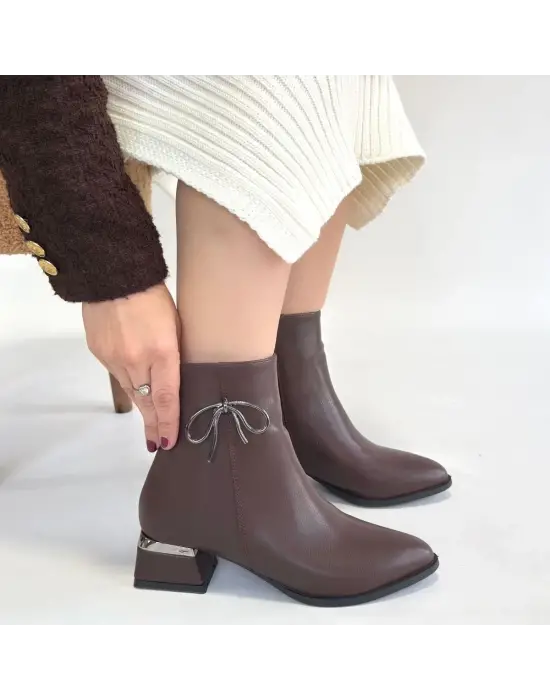 Harly Kahverengi Cilt Topuklu Bot