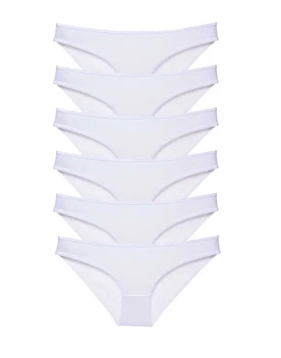 Omarı Süper Ekonomik Beyaz Kadın Slip Külot Seti