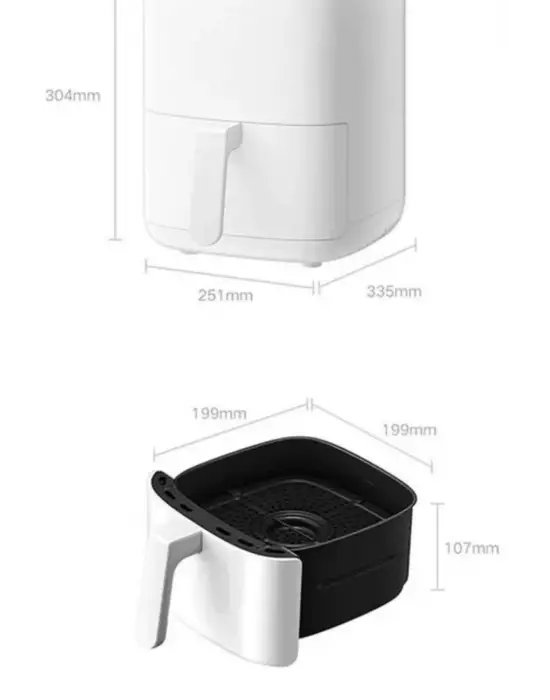 Hava Fritözü 4l Airfryer Pratik Uzun Ömürlü Yağsız Pişirme Taşınabilir