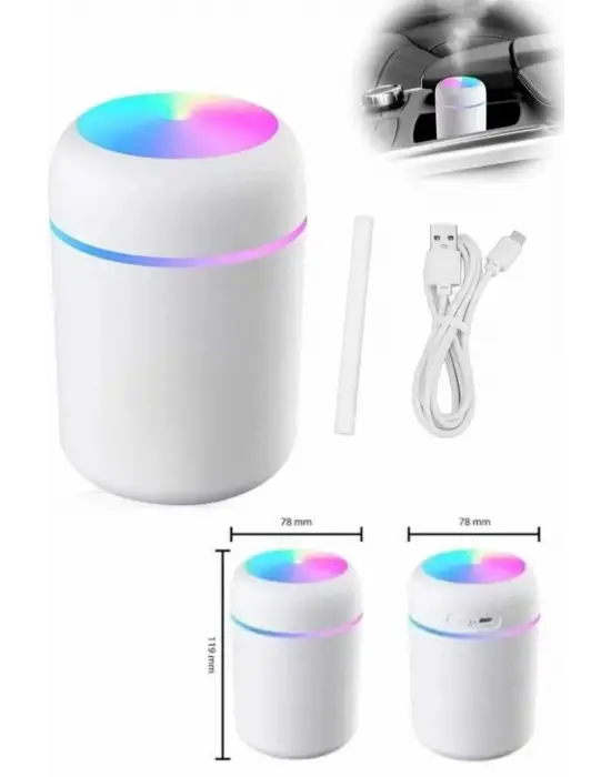 Hava Nemlendirici Buhar Makinesi Led Işıklı Usb Dekoratif Nemlendirici