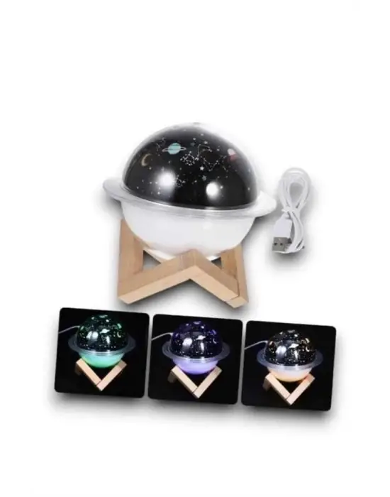Hava Nemlendirici Led Işıklı Gece Lambası Yıldız Görünümlü Renk Değiştiren