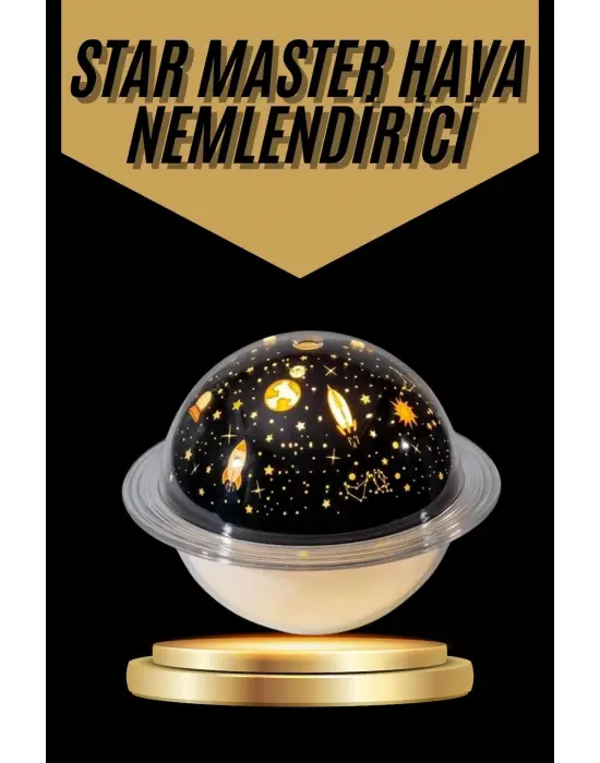 Hava Nemlendirici Renk Değiştiren Oda Kokusu Yıldızlı Projektör